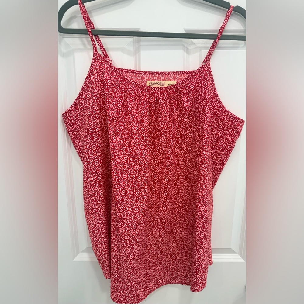 Faded Glory Red Floral Women's Top
